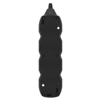 Przedłużacz 3 m / 4 gniazda / czarny / PVC / 1,5 mm2