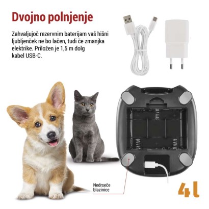 GoSmart dozirnik hrane za hišne živali Pet Care 4 l, črn, Wi-Fi