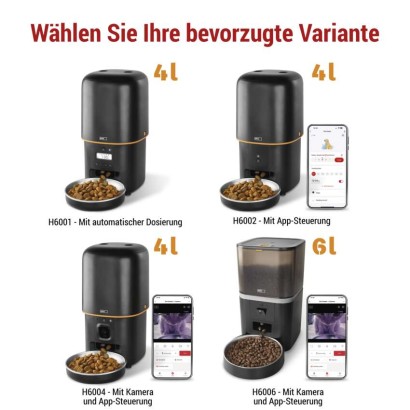 GoSmart Futterspender Pet Care mit Kamera, 4 l, schwarz, Wi-Fi