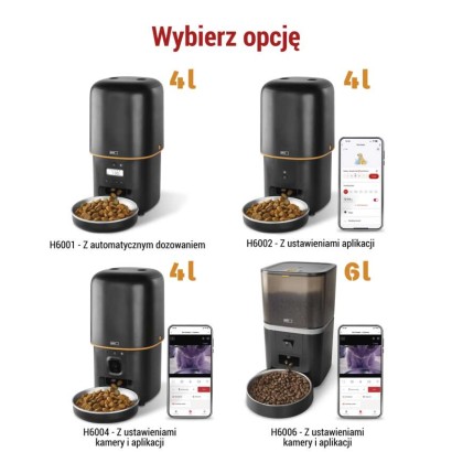 GoSmart Karmidło z kamerą PET CARE, 4 l, czarne, Wi-Fi