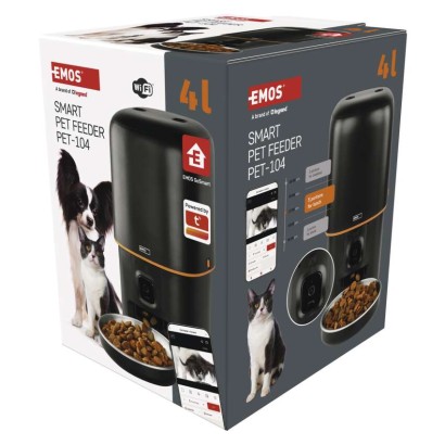 GoSmart dozirnik hrane za hišne živali Pet Care s kamero, 4 l, črn, Wi-Fi