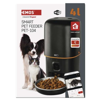 GoSmart dozirnik hrane za hišne živali Pet Care s kamero, 4 l, črn, Wi-Fi