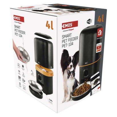 GoSmart dozirnik hrane za hišne živali Pet Care s kamero, 4 l, črn, Wi-Fi