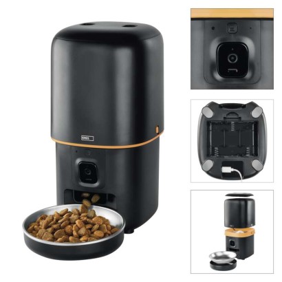 GoSmart dozirnik hrane za hišne živali Pet Care s kamero, 4 l, črn, Wi-Fi