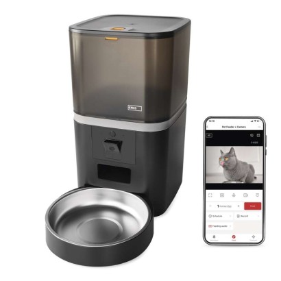 GoSmart dozirnik hrane za hišne živali Pet Care s kamero, 6 l, črn, Wi-Fi