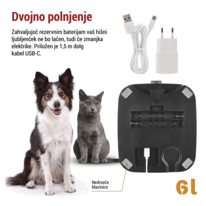 GoSmart dozirnik hrane za hišne živali Pet Care s kamero, 6 l, črn, Wi-Fi