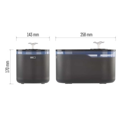 Wasserbrunnen Pet Care, 2,6 l, grau