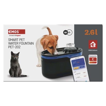 GoSmart napajalnik za hišne ljubljenčke Pet Care, 2,6 l, siv, Wi-Fi