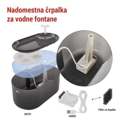 Rezervna vodna črpalka za vodne fontane, bela