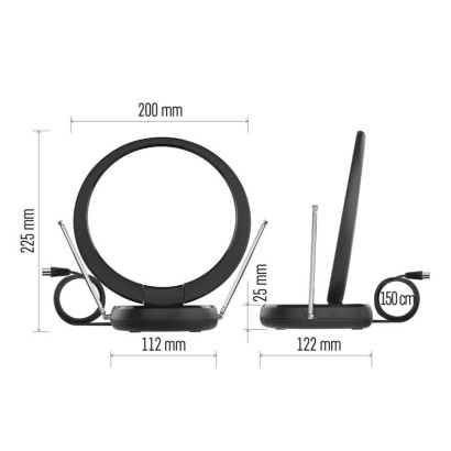 Zimmerantenne CITY RING–C500, DVB-T2, DAB, LTE/4G/5G Filter