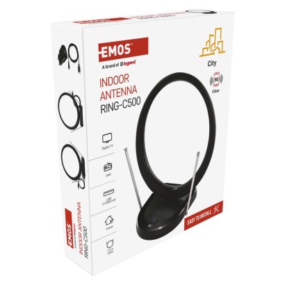 Zimmerantenne CITY RING–C500, DVB-T2, DAB, LTE/4G/5G Filter
