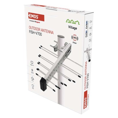 Univerzális antenna VILLAGE FISH–V700, DVB-T2, LTE/4G/5G szűrő
