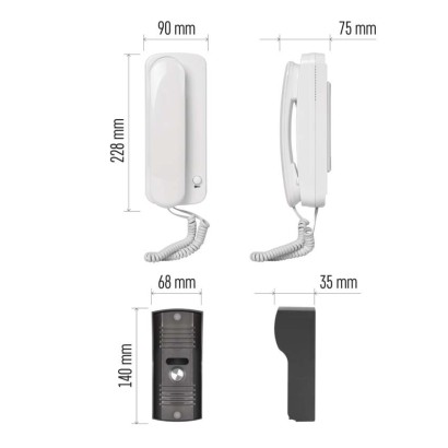 Sada domovního audiotelefonu H1085, 1 účastník 