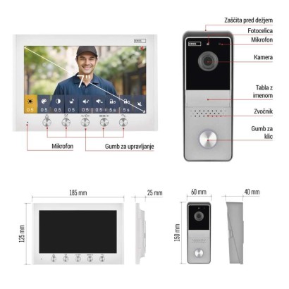 Komplet domačega video domofona  EM-04Z 2WIRE