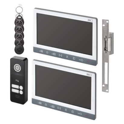 Set videodomofona EM-10AHD za 2 uporabnika z el. ključavnico odpr./zapr.