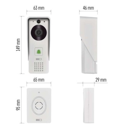 GoSmart bezvadu mājas videozvanītājs ar bateriju IP-09D ar WiFi un saules paneļu