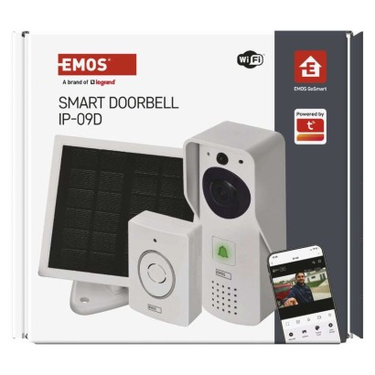 GoSmart bezvadu mājas videozvanītājs ar bateriju IP-09D ar WiFi un saules paneļu