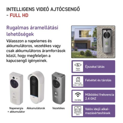 GoSmart Vezeték nélküli video kaputelefon IP-09C wifivel