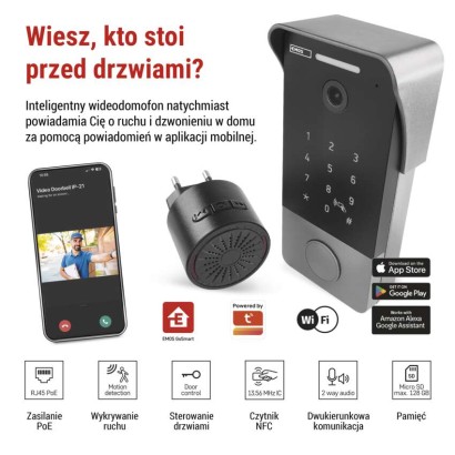 GoSmart Dzwonek wideo IP-21PoE z klawiaturą