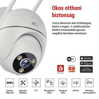 GoSmart Wifis kültéri forgatható kamera IP-800 WASP, fehér