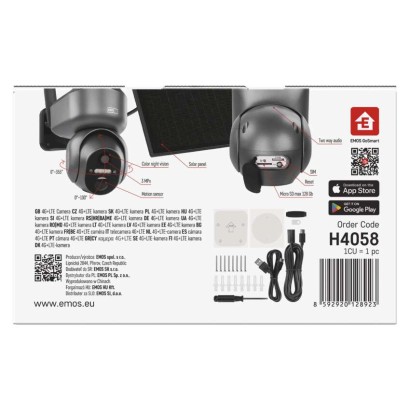GoSmart venkovní otočná kamera IP-6000 OWL s 4G/LTE, šedá