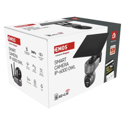 GoSmart venkovní otočná kamera IP-6000 OWL s 4G/LTE, šedá