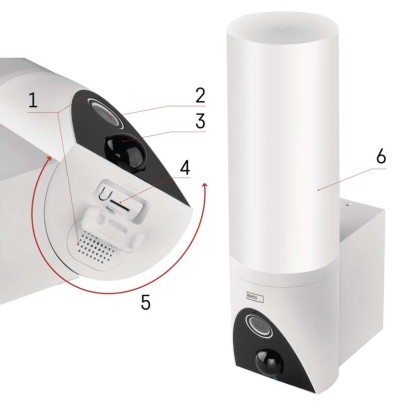 GoSmart Venkovní otočná kamera IP-310 TORCH s WiFi a světlem, bílá