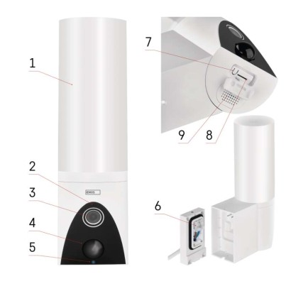 GoSmart Venkovní otočná kamera IP-310 TORCH s WiFi a světlem, bílá