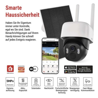 GoSmart Outdoor IP Kamera mit WiFi und Solarpanel IP-1200 WASP, batteriebetrieben