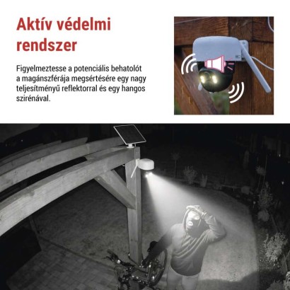 GoSmart Kültéri akkumulátoros kamera IP-1200 WASP wifivel és napelemmel