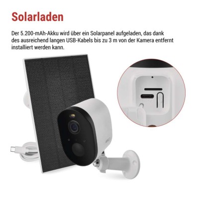 GoSmart Outdoor IP Kamera mit WiFi und Solarpanel IP-1150 SNAP, batteriebetrieben