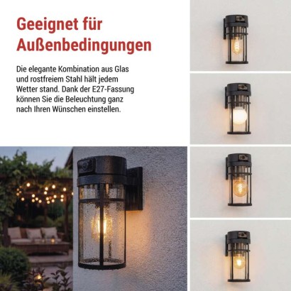 GoSmart Rotierende Outdoor IP Kamera mit WiFi und Licht IP-1300 LANTERN, schwarz