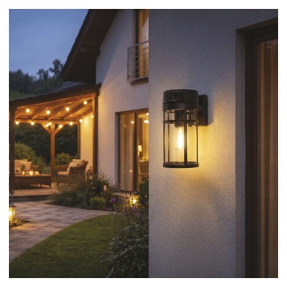 GoSmart Rotierende Outdoor IP Kamera mit WiFi und Licht IP-1300 LANTERN, schwarz