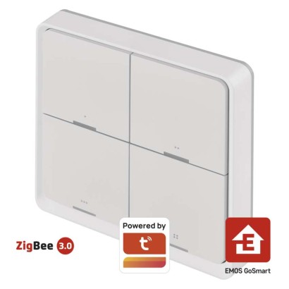 GoSmart Portabler Szenenschalter IP-2004ZW, ZigBee 3.0, 4 Tasten