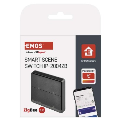 GoSmart Portabler Szenenschalter IP-2004ZB, ZigBee 3.0, 4 Tasten