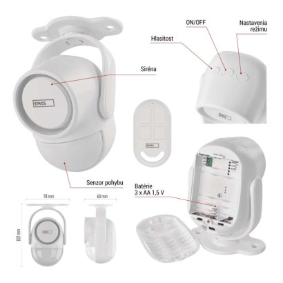 GoSmart alarm IP‑126L GUARDIAN s pohybovým senzorom, 6× dverový/okený senzor, WiFi