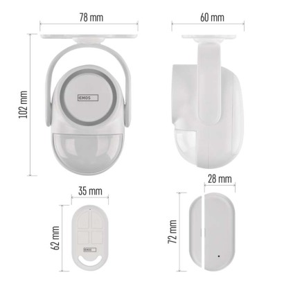 GoSmart alarm IP‑126L GUARDIAN s pohybovým čidlem, 6× dveřní/okenní senzor, WiFi