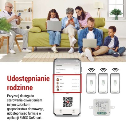GoSmart Moduł włączeniowy IP-2103SZ, ZigBee, 1-kanałowy, bez przewodu zerowego
