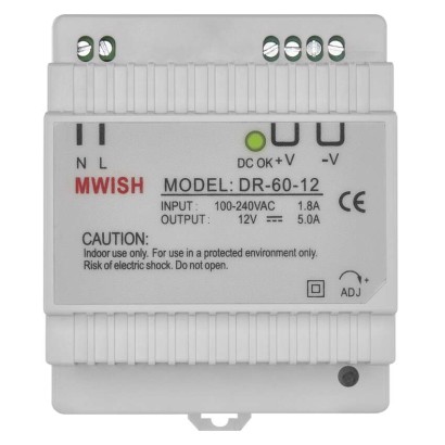 Maitinimo šaltinis 12 V/5 A DC DIN
