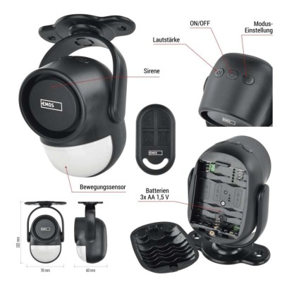 Alarm mit Bewegungsmelder EM‑125L PROTECTOR