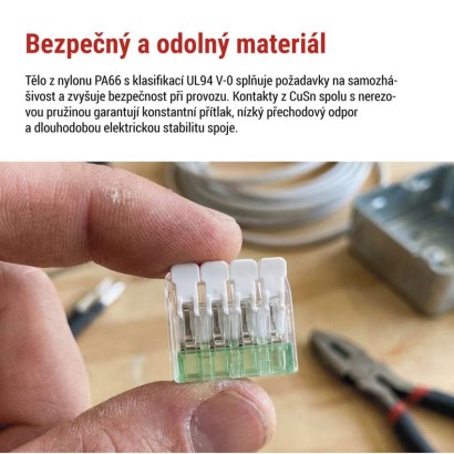 Páčková spojovací svorka 4× 0,2–4 mm2, 10 ks