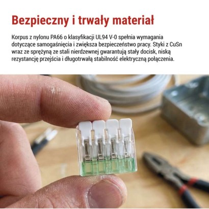 Złączka z dźwigniami 4 mm2, 10 szt