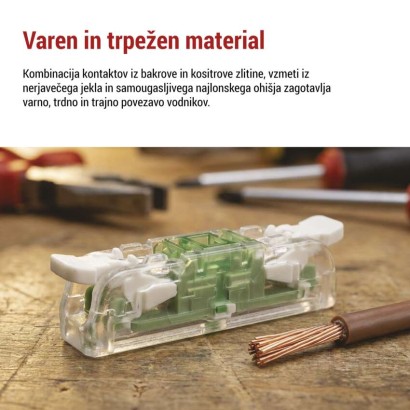 Linijska spojna klema z ročicami 2× 0,2–4 mm2, 10 kos