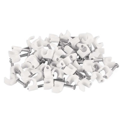 Kör alakú kábelbilincs 6 mm, fehér, 50 szt