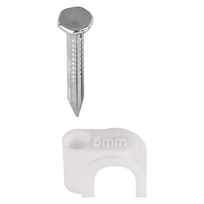 Kör alakú kábelbilincs 6 mm, fehér, 50 szt