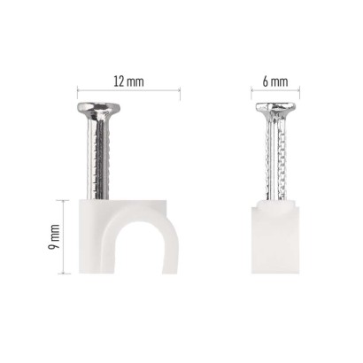 Kör alakú kábelbilincs 6 mm, fehér, 50 szt
