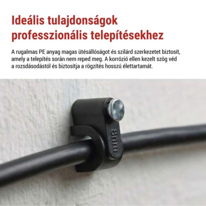Kör alakú kábelbilincs 8 mm, fekete, 50 szt