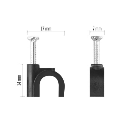 Kör alakú kábelbilincs 10 mm, fekete, 50 szt