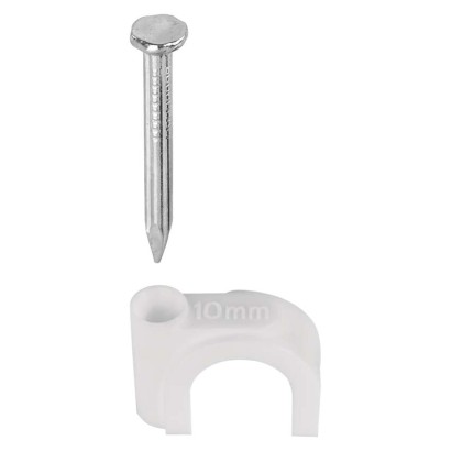 Kör alakú kábelbilincs 10 mm, fehér, 50 szt
