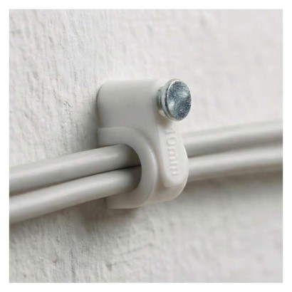 Kör alakú kábelbilincs 10 mm, fehér, 50 szt